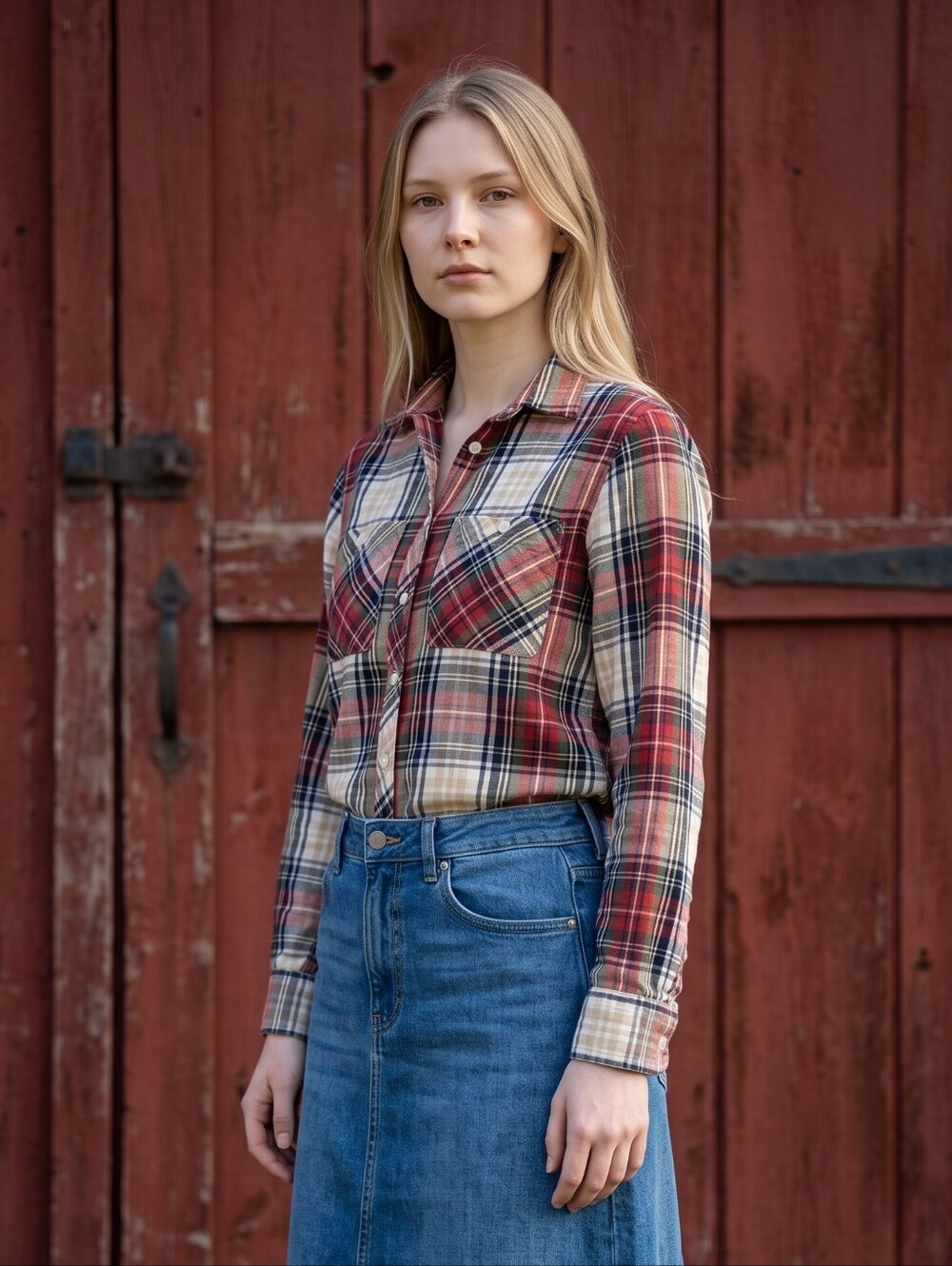 Ralph Lauren Denim & Supply Plaid Button-Down Shirt 100% Cotton